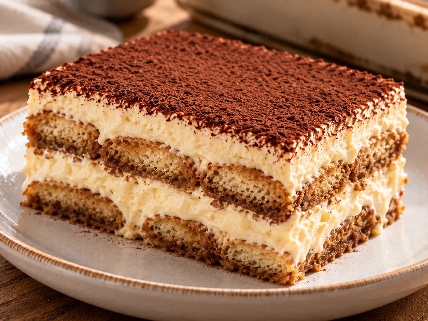 Klasszikus tiramisu mascarponés krémmel és kakaóval