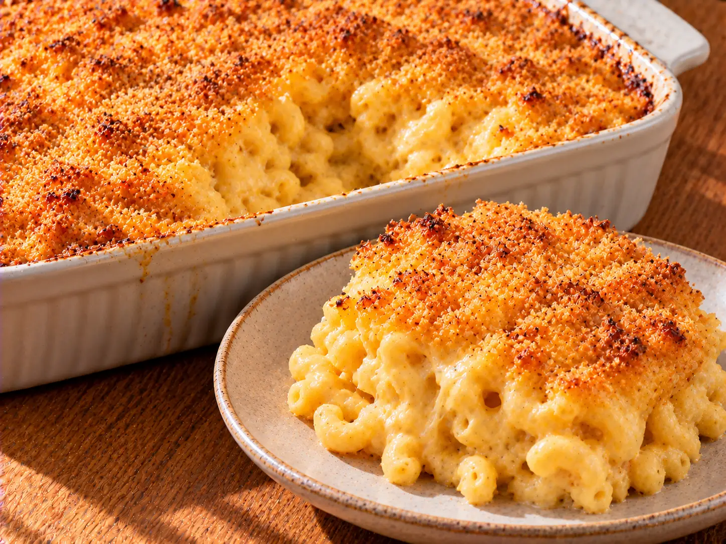 Krémes sült mac and cheese ropogós morzsával
