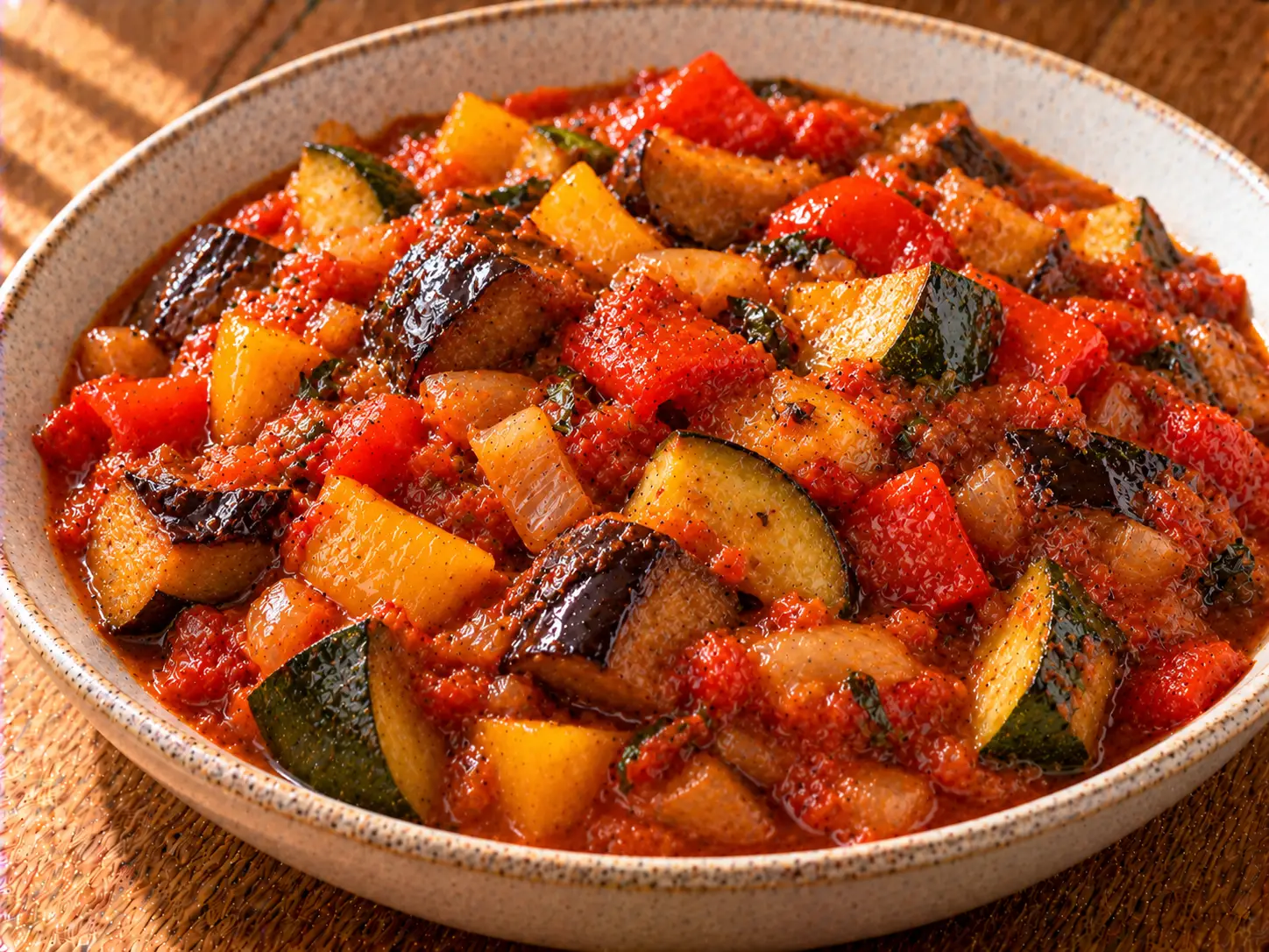 Klasszikus ratatouille padlizsánnal, cukkinivel és paprikával